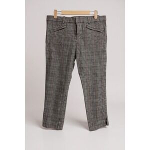 Gap Skinny‎ Ankle Plaid Pants Women Size 12 Gray Red Black Casual Office